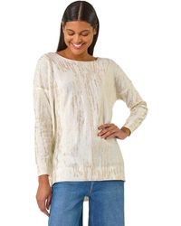 Roman - Foil Shimmer Tunic Knit Jumper - Lyst