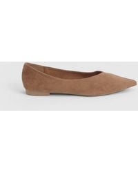 Faith - Tasha Faux Leather Collapsible Pointed Flat Ballerinas - Lyst