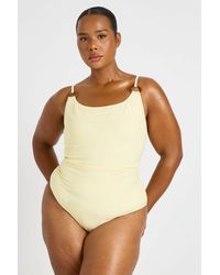 Boohoo - Plus Trim Detail Scoop Neck Swimsuit - Lyst
