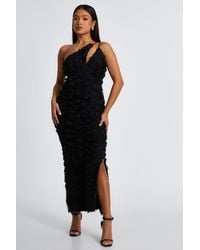 Quiz - Petite One Shoulder Floral Maxi Dress - Lyst