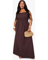 Boohoo - Plus Cotton Poplin Midaxi Dress - Lyst