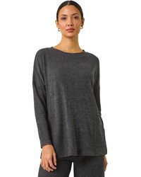 Roman - Relaxed Ribbed Side Split Top - Lyst
