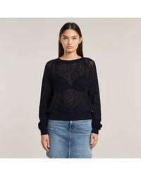 G-Star - Pointelle Lightweight Knitted Sweater - Lyst