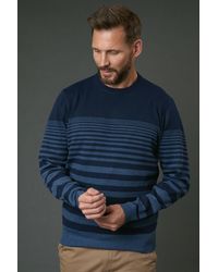 MAINE - Placement Stripe Crew Neck Knitted Jumper - Lyst