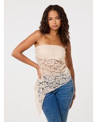 Pink Vanilla - Floral Lace Bandeau Top - Lyst