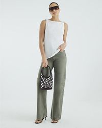 River Island - Straight Leg Jeans High Rise Relaxed Cotton - Lyst