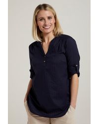 Mountain Warehouse - 'Petra' 3/4 Sleeve Shirt Button Neck Breathable Everyday Top Cotton - Lyst