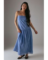Warehouse - Petite Rose Organza Strappy Tier Maxi Dress - Lyst
