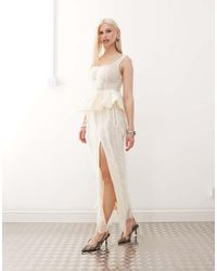 Amy Lynn - Calla Textured Side Split Maxi Skirt Co-Ord - Lyst