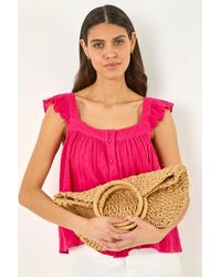 Roman - Textured Frill Sleeve Cami Top - Lyst