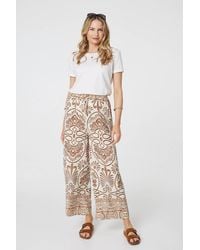 Izabel London - Printed High Waist Wide Leg Trousers - Lyst