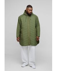 BoohooMAN - Plus Quilted Popper Side Oversized Festival Raincoat - Lyst