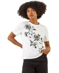 Roman - Floral Print Cotton Top - Lyst