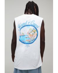 BoohooMAN - Oversized Capri Oval Print Tank - Lyst