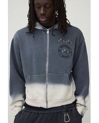 BoohooMAN - Oversized Boxy Gothic Embroidered Washed Distressed Zip Through Hoodie - Lyst