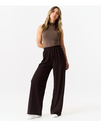 Gini London - Textured Elastic Waist Pull On Trousers - Lyst