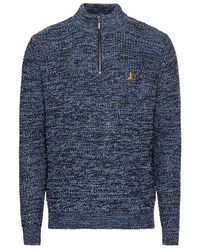 Brave Soul - Cable Knitted Jumper Funnel Neck Warm Pullover Half Zip Sweater - Lyst