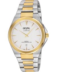 Gevril - Montauk 'S316L Stainless Steel Case Top Ring, Dial, Two Toned Ss/Ipyg Bracelet Watch - Lyst