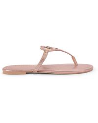 Kurt Geiger - Suede Heart T Bar Flat Sandals - Lyst