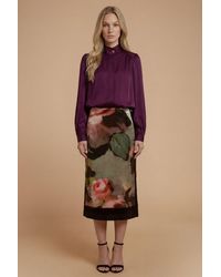 Oasis - Satin Back Crepe Funnel Neck Jacket - Lyst