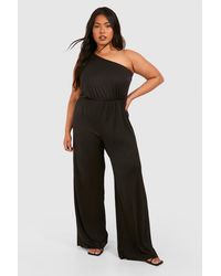 Boohoo - Plus Super Soft Basic One Shoulder Beach Jumpsuit - Lyst