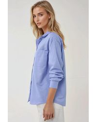 Hiccup - Textured Regular Fit Linen Feel Long Sleeve Shirt - Lyst