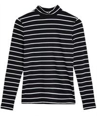 Marks & Spencer - High Neck Striped Jersey Top - Lyst