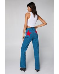 Nasty Gal - Corduroy Star Bum Flare Pants - Lyst