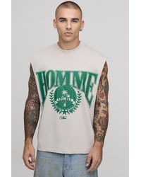 BoohooMAN - Oversized Boxy Homme Graphic Tank - Lyst
