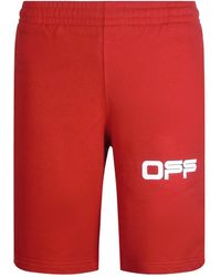 Off-White c/o Virgil Abloh - Airport Tape Design Sweat Shorts Cotton - Lyst