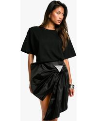 Boohoo - Diamante Trim Taffeta Bow Skirt - Lyst