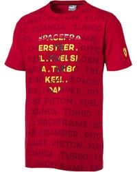 PUMA - Sf Scuderia Ferrari Big Shield Tee Short Sleeve T-Shirt 577828 01 Cotton - Lyst