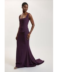 Karen Millen - Compact Viscose Fishtail Maxi Skirt - Lyst