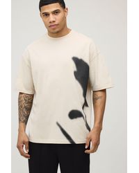 BoohooMAN - Poppy Print Oversized T-Shirt - Lyst