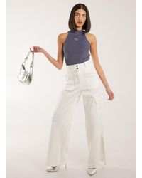 Pink Vanilla - High Neck Logo Detail Racer Top - Lyst