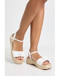 Boohoo - Strappy Knot Detail Espadrille Wedges - Lyst