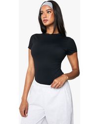 Boohoo - Peached Sculpt Short Sleeve Bodysuit - Lyst