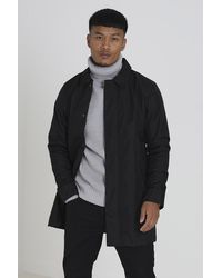 Brave Soul - 'Wrexham' Oxford Long Length Zip Through Mac - Lyst
