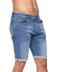 Crosshatch - Tonwin Denim Shorts Met Reliëf (tussentijdse Wasbeurt) - Lyst