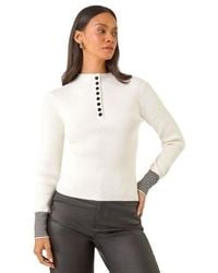 D.u.s.k - Buttoned Ribbed Knit Jumper - Lyst