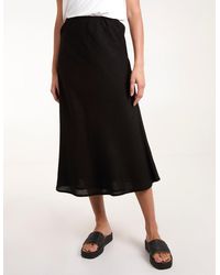 Blue Vanilla - Elegant Linen Bias Cut Midi Skirt - Lyst