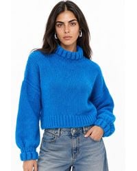 MixRay - Thick Turtleneck Textured Crop Sweater - Lyst