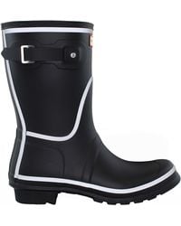 HUNTER - Short Reflective Outline Wellington Boots Rubber - Lyst