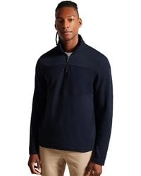 Ted Baker - Herren Langarm-Pullover Mit Halbem Reißverschluss - Lyst