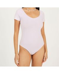 Brave Soul - Shirt Bodysuit With Gathered Detail - Lyst