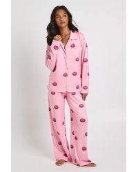 Boohoo - Petite Halloween Pumpkin Print Long Sleeve Shirt & Pants Pyjama Set - Lyst