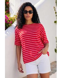 Roman - Stripe Print Snit Jersey Top - Lyst