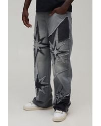 BoohooMAN - Star Cut & Sew Relaxed Fit Jeans - Lyst