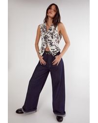 Nasty Gal - Denim Dalmatian Print Longline Waistcoat - Lyst