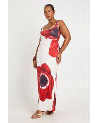 Boohoo - Plus Large Poppy Scoop Neck Maxi Dress - Lyst